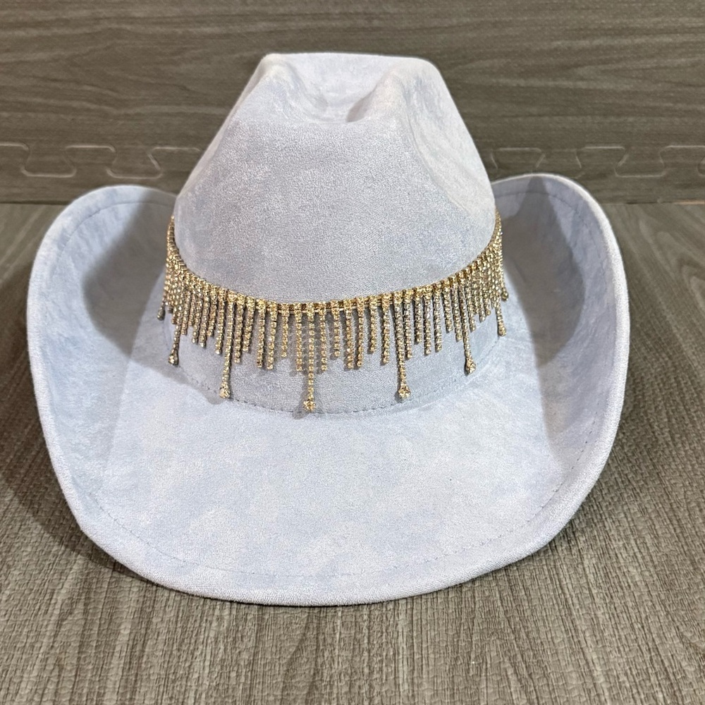 Silver -Trim Light blue Women's Cowboy Hat